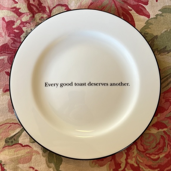 POTTERY BARN Cocktail Plate Set-of-4 White Porcelain Black "Cocktail Quotations" - Picture 8 of 15